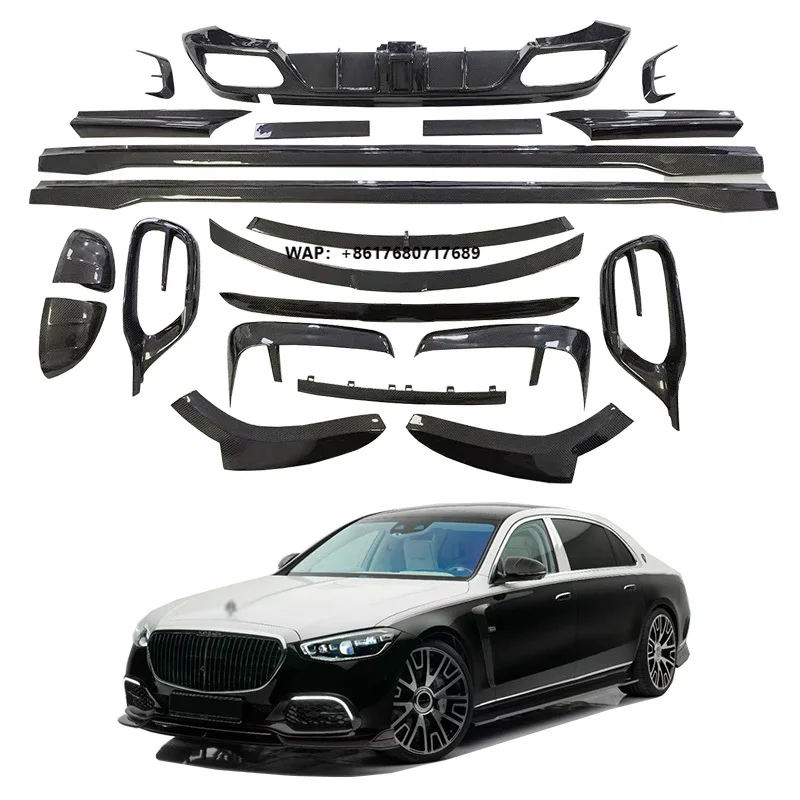 Runde Hight Quality MSY Body Kits for 2021+ -Benz S-CLASS W223 Upgrade M Style Carbon Fiber Front Lip Spoiler