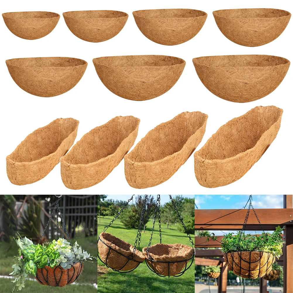 

Hanging Basket Liner Coconut Fiber Replacement Flower Basket Cushion For Balcony Garden Garden Plant Flower Pot Basket Liner