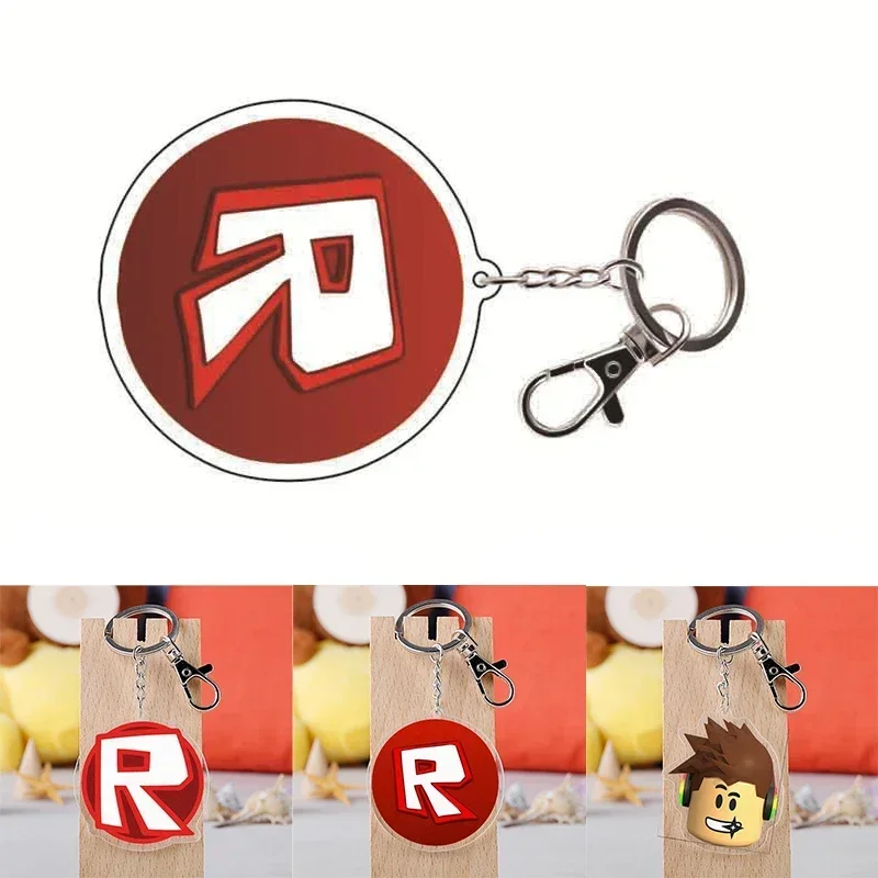 Roblox Cartoon Game Peripheral Keychain Convenient Boy Bag Accessories Key Ring Acrylic Pendant Decorate Student Festival Gifts