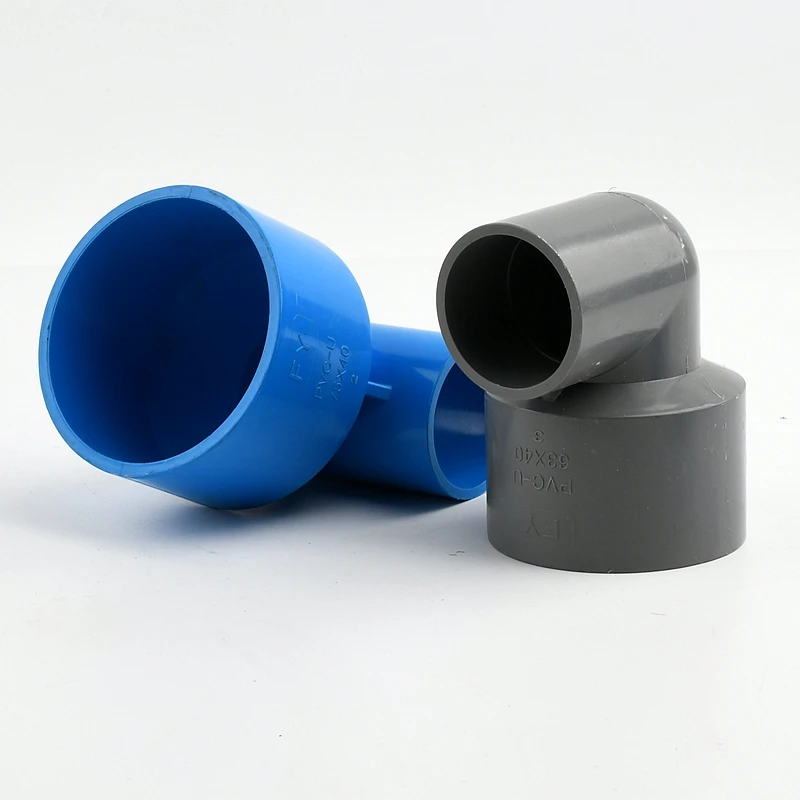 63,75,90,110mm Large Size PVC 90 ° Reducing Elbow Metric Solvent Weld Pipe Connector Aquarium Pond Agricultural Garden Fitting