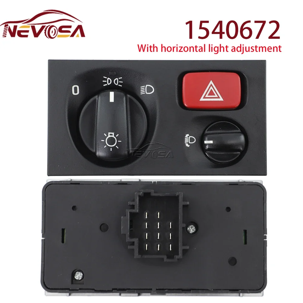 NEVOSA Truck 1540672 Headlamp Level  Control Switch Hazard Lamp Light Warning Button Knob Panel For SCANIA P G R T-Series F K N