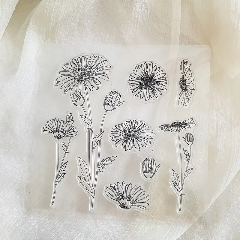 plant sunflower Clear Stamp Transparent Silicone Stamp Seal Sheet For Scrapbooking Photo Album Decoration