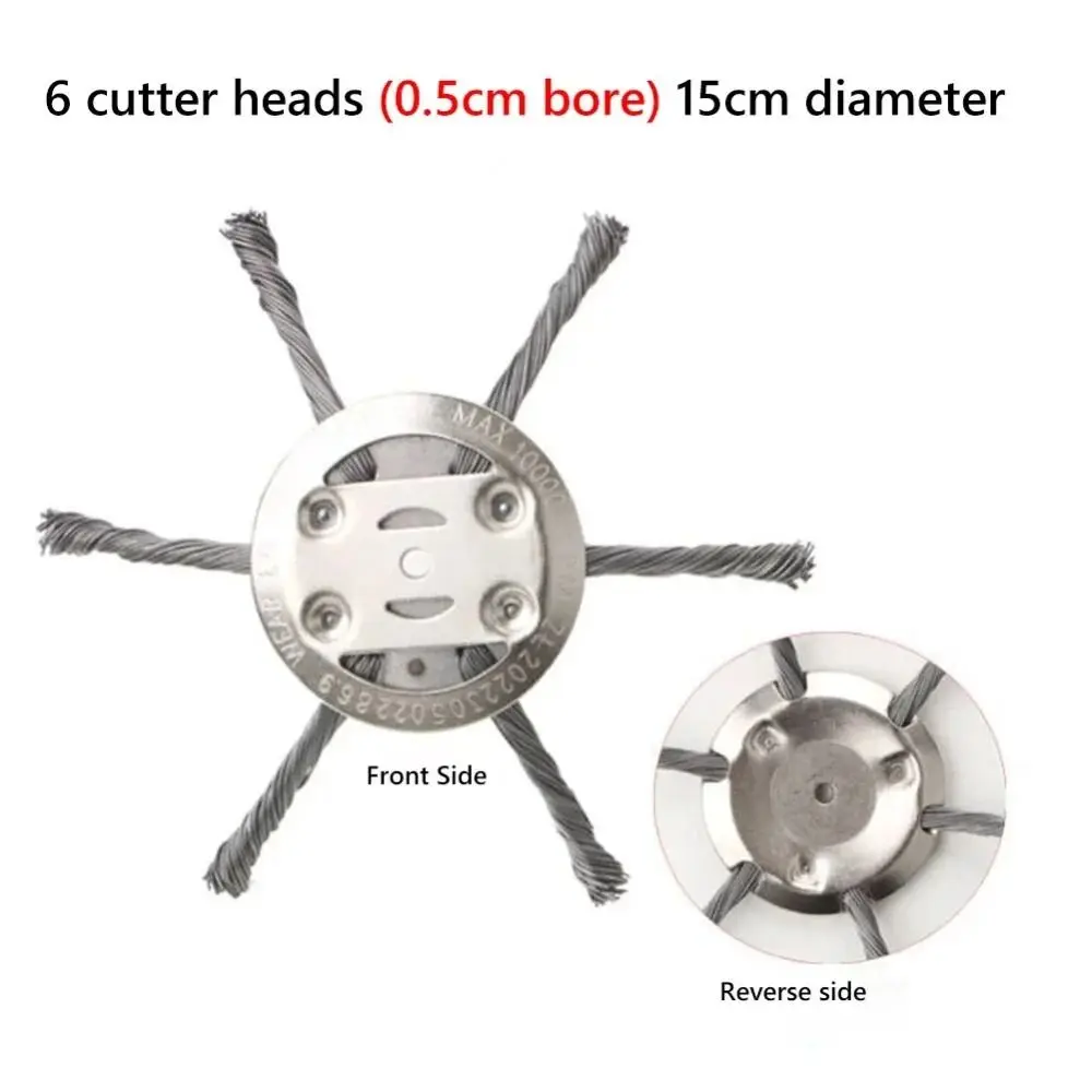 

1Pcs New Steel Wire Wheel Lawn Mower Head Brush Disc 6 inch Weed Brush Head Removal Moss Rust Universal Grass Trimmer Head