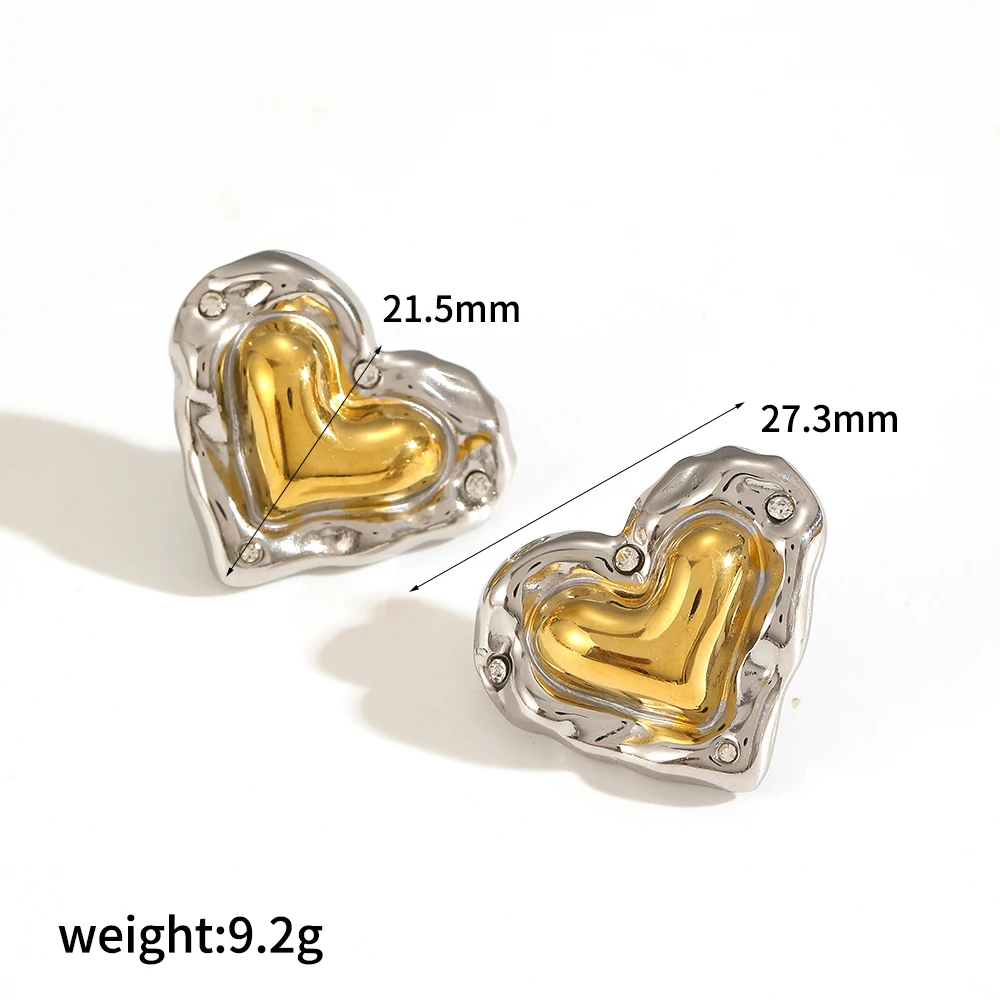 Wasserdichtes Set aus quadratischen, geometrischen Ohrsteckern aus Titanstahl in Gold- und Silberfarben, Damen, neues, klassisches Charm-Design, Schmuck – Detail 6
