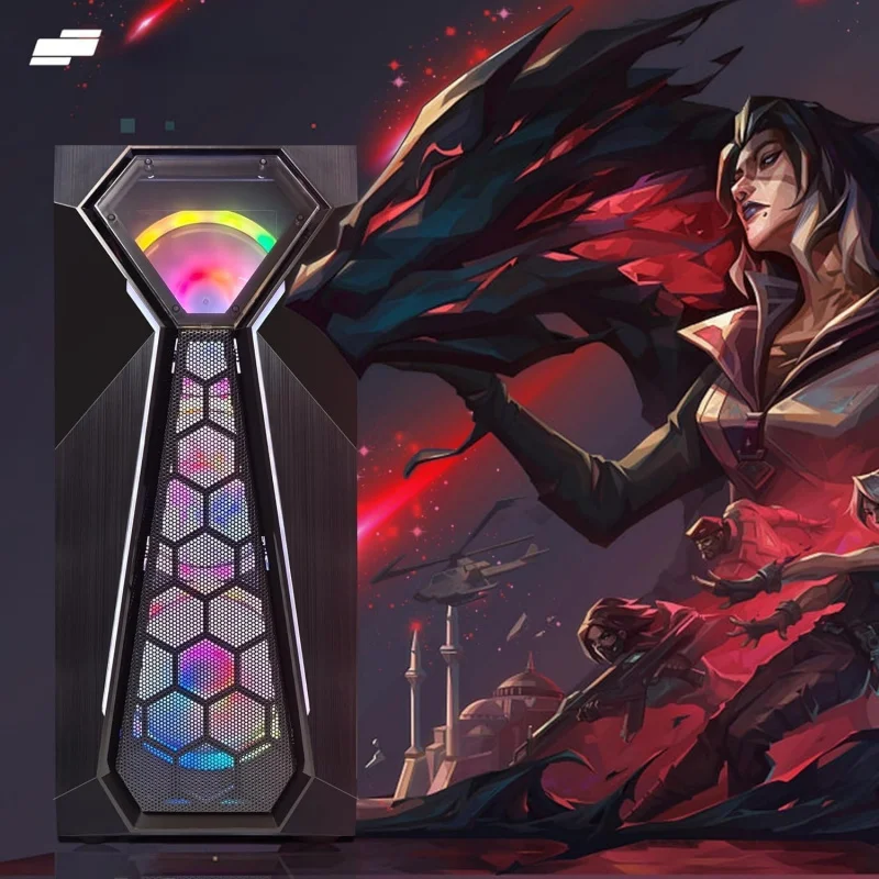Gaming PC Desktop Computer, 10th Gen G5905 3.5GHz, Radeon RX 580 8G, 16GB RAM, 1TB SSD, WiFi, BT 5.0, RGB Fan x4 - view 3