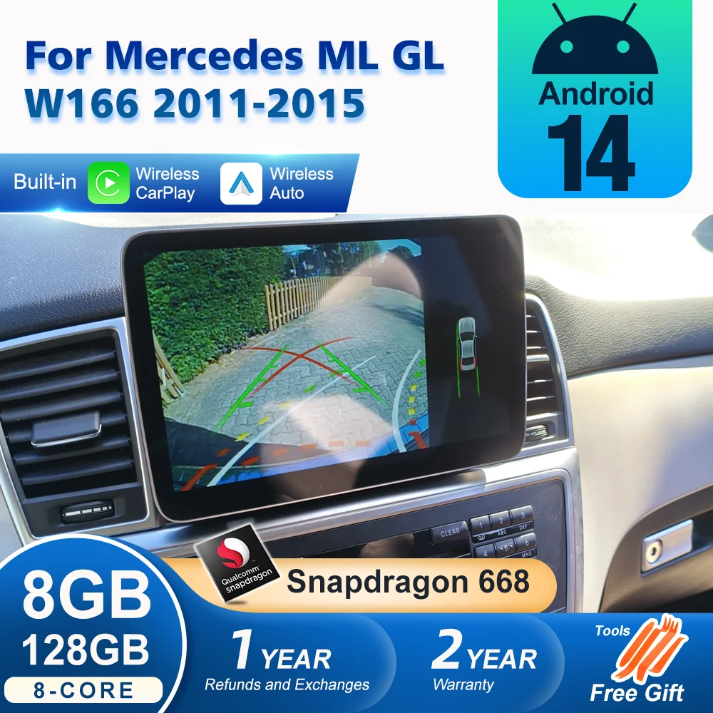 Qualcomm 668 Wireless CarPlay For Mercedes Benz Mercedes Benz ML GL W166 2011-2015 Car Multimedia Navigation GPS DSP 4G WiFi Aut