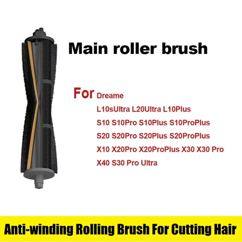 Cutting Hair Anti-Tangle Roller Brush For Dreame X40 Pro Ultra L10s Ultra L20 Ultra X20 Pro X30 X30 Pro L30 Ultra Vacuum