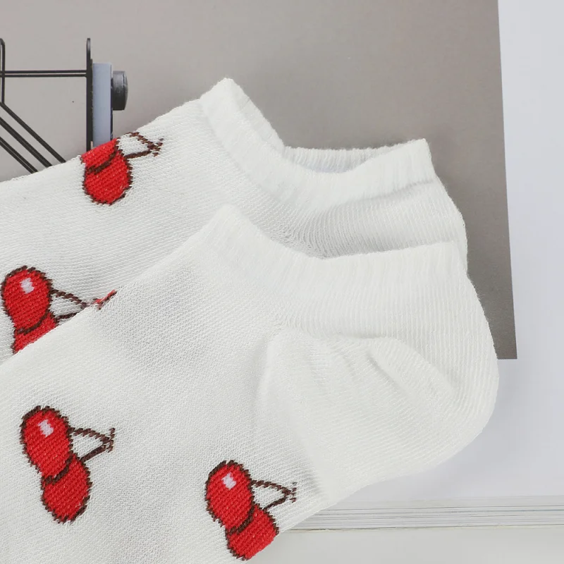ถุงเท้าข้อสั้นพิมพ์ลายเชอร์รี่ - No Show Sock Women บทวิจารณ์และราคา