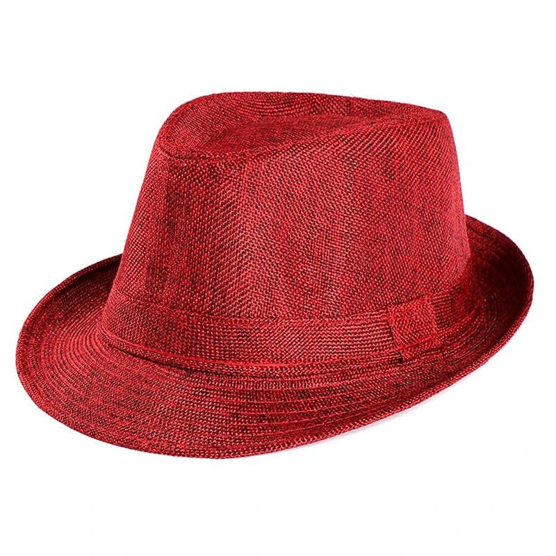 Breathable Linen Jazz Hat Men Women Summer Chapeau 1920s Classic Panama Hats Performance Party Costume Fashion Cowboy Caps Retro