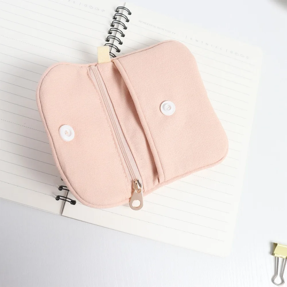 New Mini Cash Wallet Cotton Soft Storage Bag Lightweight Solid Color Earphone Bag Sanitary Napkin