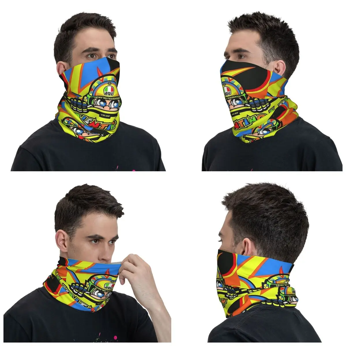 Impresso Rossi Motorcycle Racing Bandana, Unisex Neck Cover, Lenço Quente, Headwear, Ciclismo, Adulto, Toda a temporada, Wrap