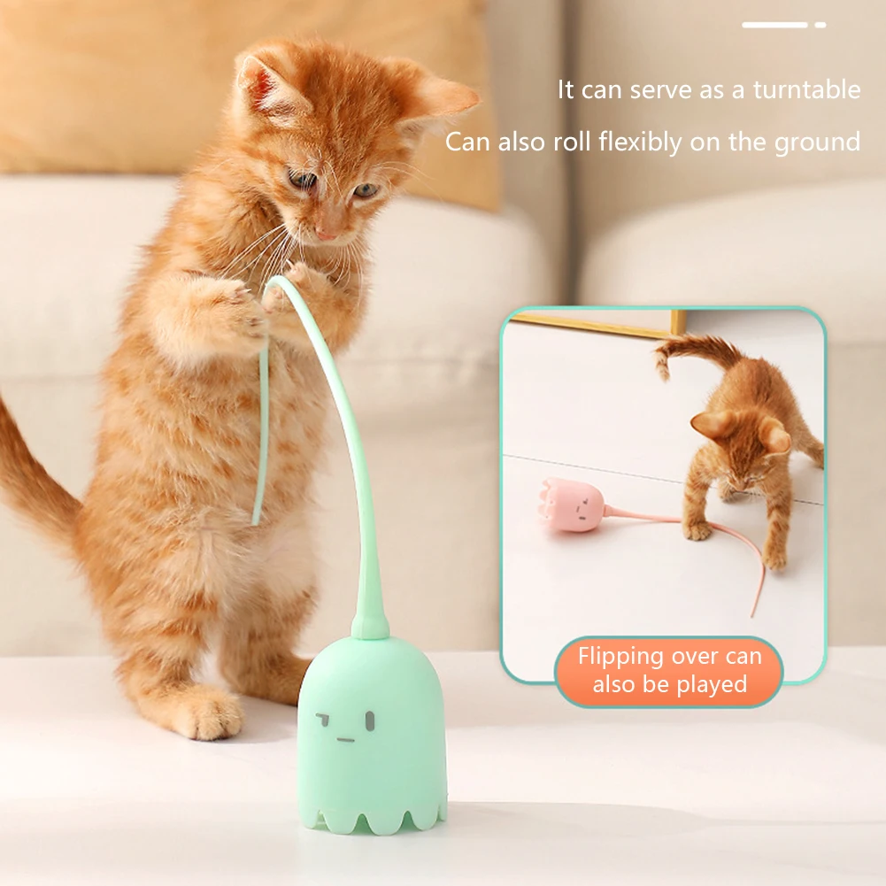 

Silicone Tail Interactive Cat Toy For Indoor Cute Multifunctional Cat Toy For Small Pet Dog