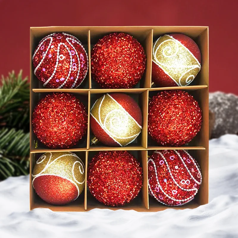 

Новогодний шар-подвеска «Красная серия» с крупными пайетками и бусинами, с бантом, подарочной сумкой и праздничными принадлежностями