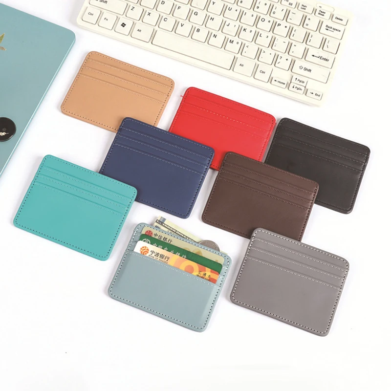 Portamonete da donna uomo ultra sottile mini porta carte di credito bancarie da lavoro portafoglio nero da donna piccole carte portamonete custodia borse