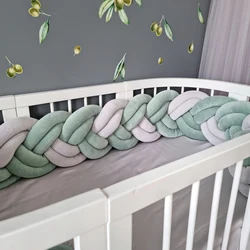 300/400Cm Baby Bed Bumper Baby Kinderen Bed Barrières Pasgeborenen Rond Kussen Vlecht Wieg Wieg Decoratie Beschermer