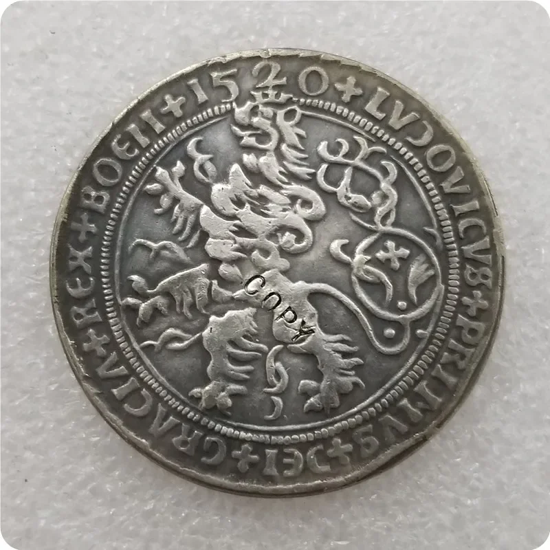 1520 Silver Count Schlick Two Thaler Joachimsthaler Copy Coin Challenge Pocket Coins Christmas Gifts