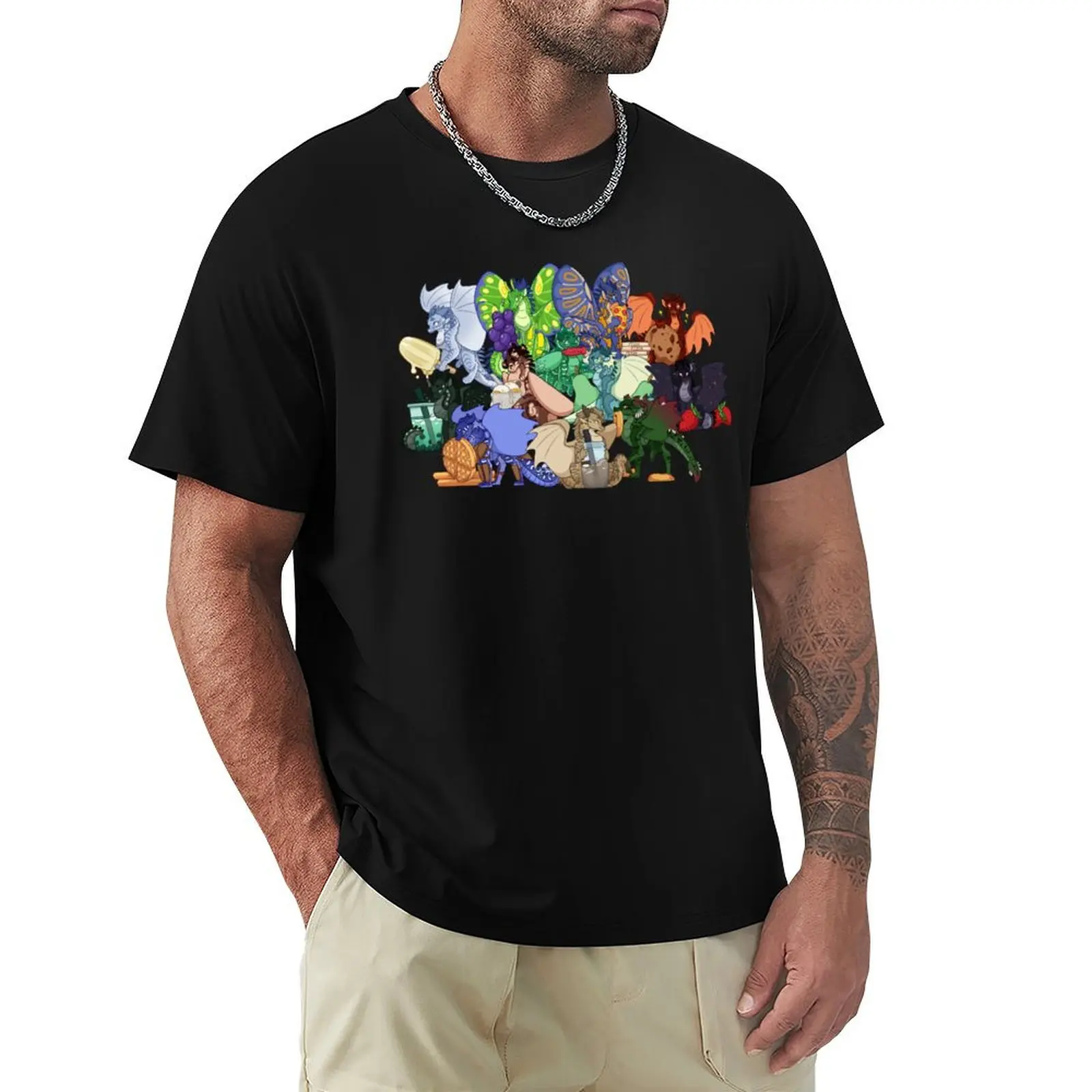 

Wings of fire with Food 3 T-Shirt Classic Graphic Short Sleeve Top
