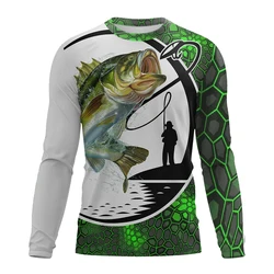 3D Print Fishing T-shirt Men Outdoor Clothing Tops spring and autumn O-neck Casual Pullover Unisex Long Sleeve Tees