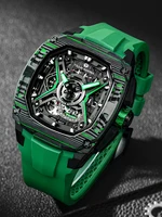TSAR BOMBA Automatic Watch for Men Square Carbon Fiber Mechanical wristwatch Waterproof Clock Mens Gift photo 3