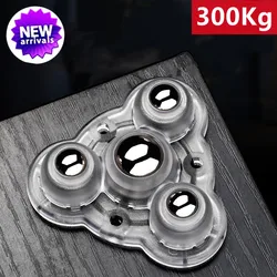 4Pcs Self Adhesive Type Mute Ball Universal Wheel 300Kg 4 Beads Furniture Casters Wheels Stainless Steel Wheel 360° Rotation