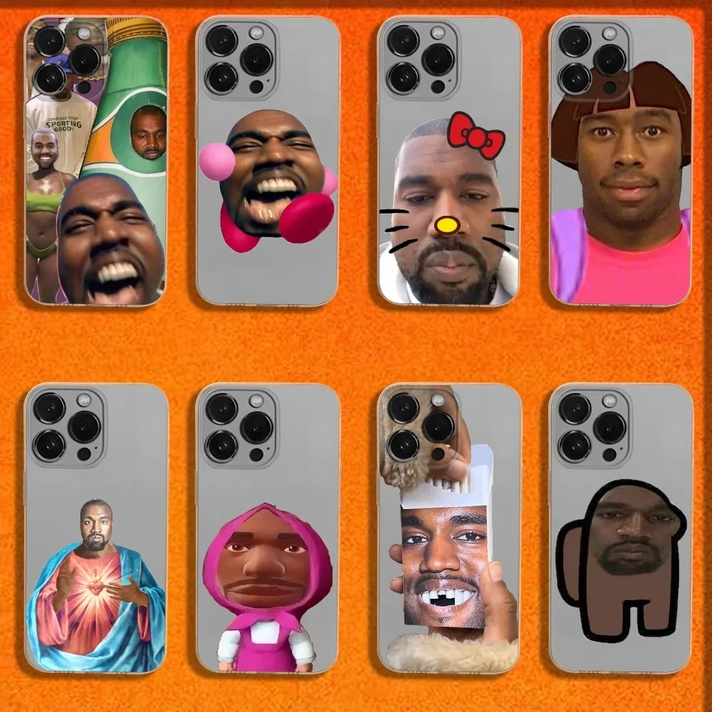 

Kanye West YE Funny Phone Case For iPhone 16,15,14,13,12,11 Plus,Pro,Max,XR,XS,Plus,SE,Mini Transparent Soft Cover