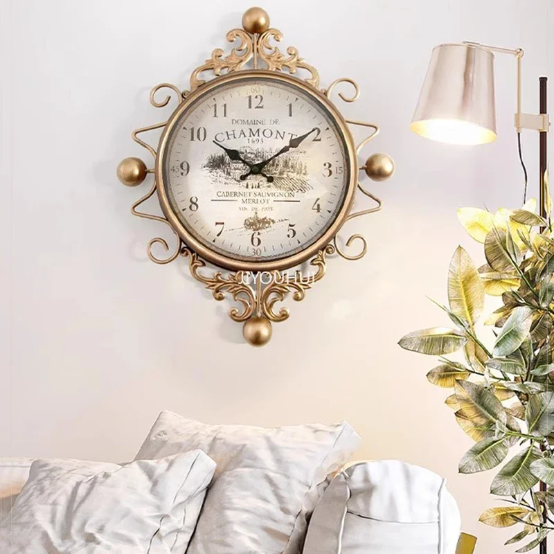 

Bedrooms Nordic Wall Clocks Living Room Gold Black Vintage Free Shiping Wall Clock Creative Stylish Reloj De Pared Home Decor