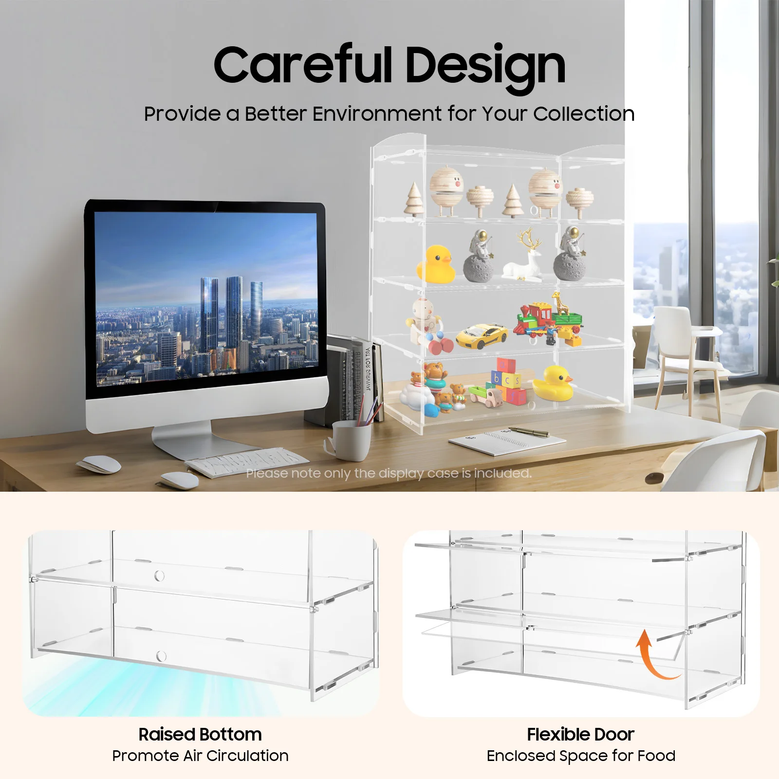 ﻿   4 الطبقة الاكريليك عرض حالة مخبز المعجنات عرض حالة التجزئة الرف دونات كوكي عرض خزانة حالة البلاستيك