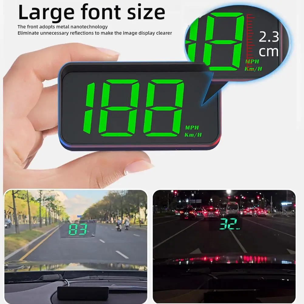 Car Head-up Display Universal GPS HD Speedometer KMH/MPH Compass Digital Windshield Display Projector Car Interior Electronics