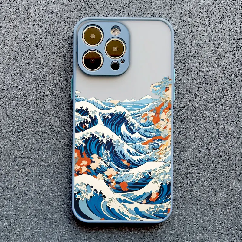 Japanische Mount Fuji Landschafts-Wellen-Handyhülle für iPhone 17 16 14 13 12 11 15 Pro Max Mini XR XS X 16 15 14 Plus Rückseite – Detail 2