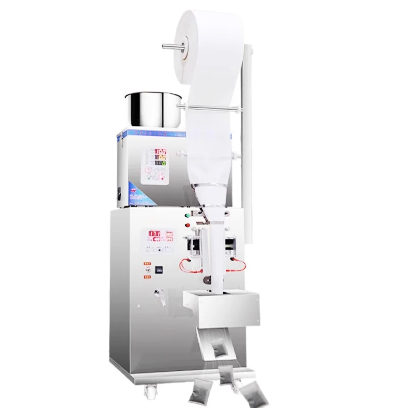 1-50g máquina de enchimento e selagem para partículas de grânulos em pó para saquinho de alimentos nozes especiarias chá feijão de café