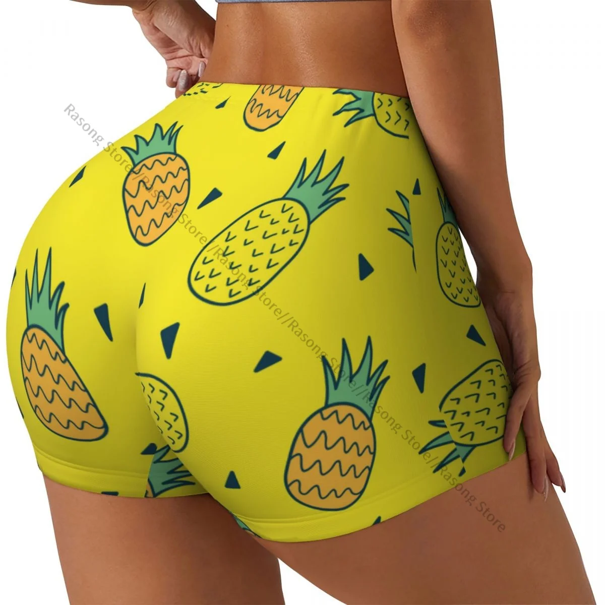 

Women Yoga Shorts Cute Pineapple Workout Shorts Fitness quick-dry Ladies Yoga Gym Running Short Pants Sportswear