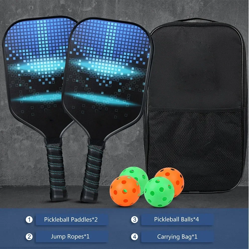 Conjunto aprovado de raquetes de pickleball, 4 bolas, capa de raquete portátil, bolsa de transporte, kit de presente, raquetes de tênis USAPA, favo de mel