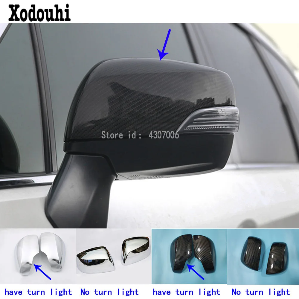 For Subaru Forester 2013 2014 2015 2016 2017 Car Eyebrow Back Rear View Rearview Side Mirror Stick Trim Frame Lamp Hoods 2PCs
