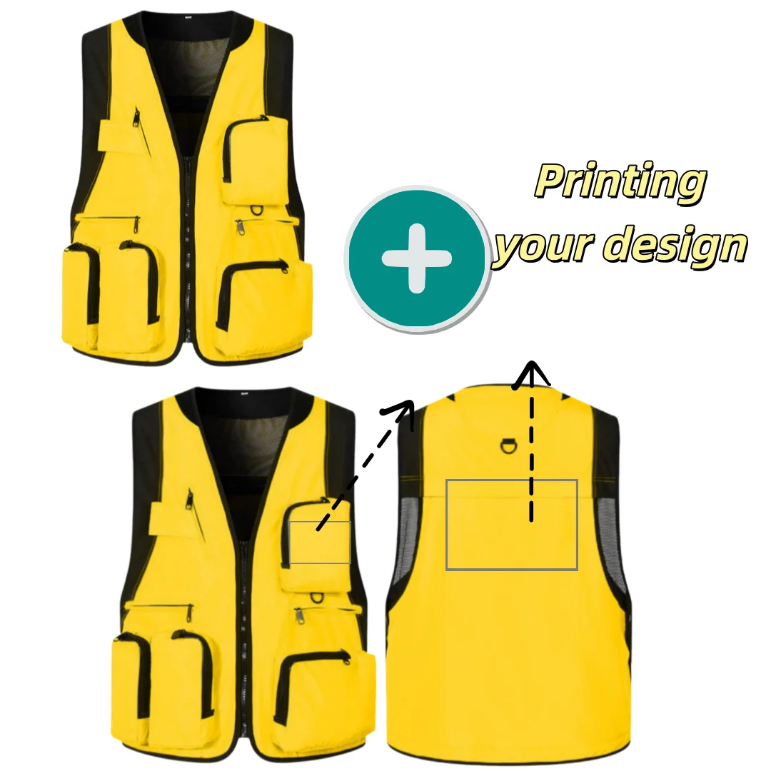 Professional Photographer Workwear Vest High-End Outdoor Company Uniforms for Shooting Directors And Journalists with Printed Lo