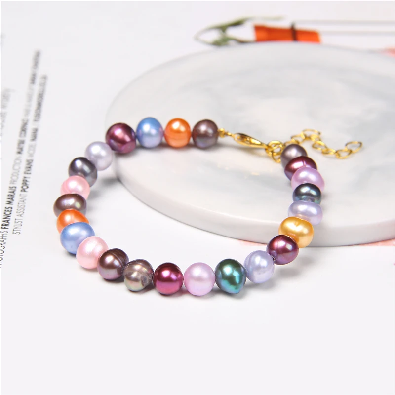 Baroque White Pearl Chain Bracelet Hot Sale Natural Freshwater Pearl Bracelet Elegant Classic Jewelry Gift For Women Girlfriend