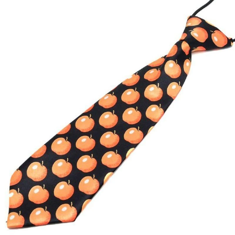 J15U Pre-Tied Elastic Necktie Rainbow Stripes Leopard Boys Kids Silky Ties Costume