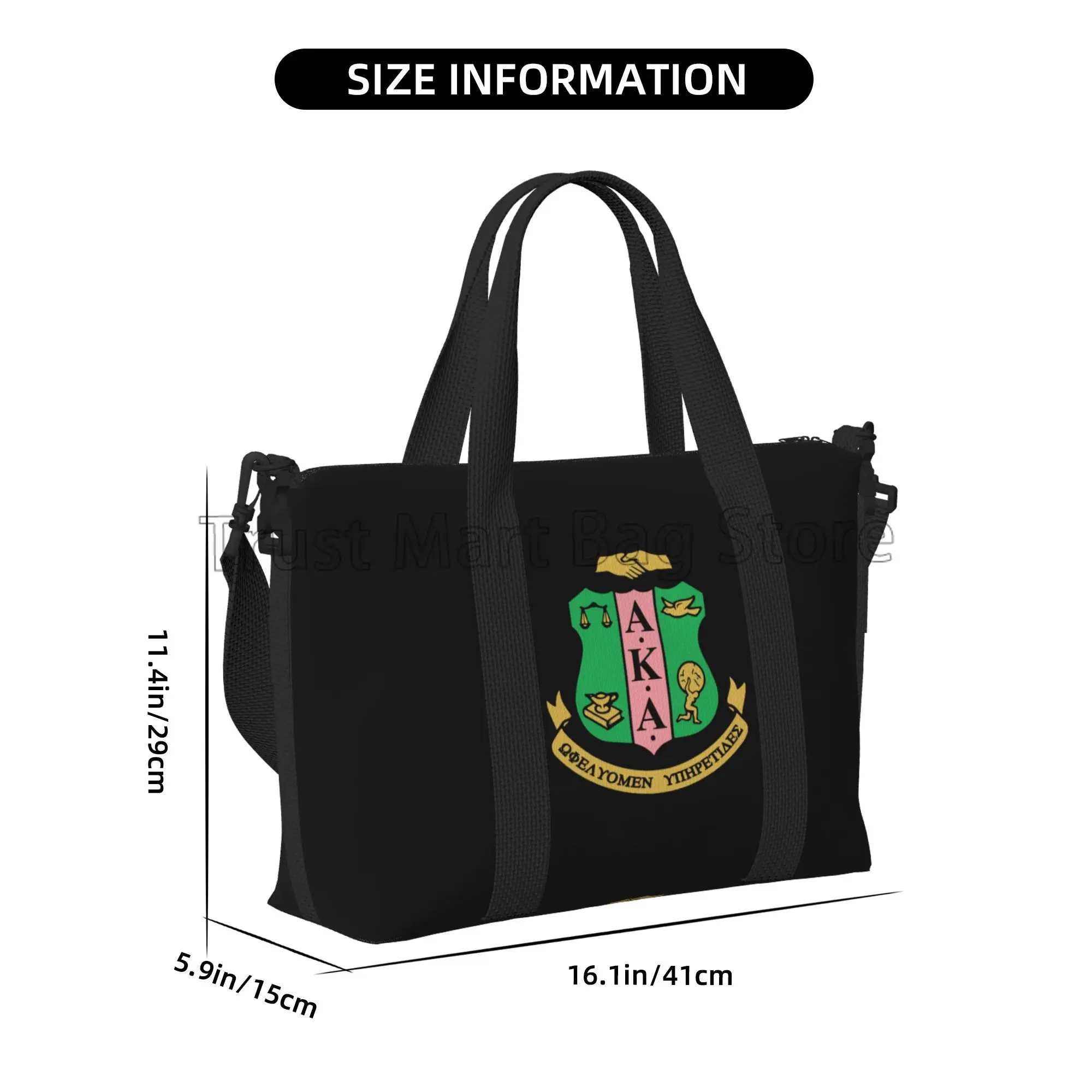 AKA Sorority Print Hand Travel Bag Sports Fishing Gym Yoga Luggage Tote Bag Multipurpose Waterproof Weekender Bags for Women Men