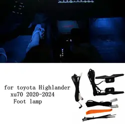 TYPE B 4Pcs LED Foot Light Ambient Light Decorative Light Special Atmosphere Lamp Ice Blue for Toyota Highlander 2021 2022 2023