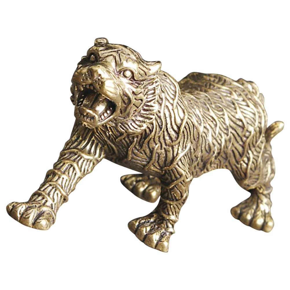 Retro Messing Tiger Figur Messing Tier Skulptur Tiger geformte Messing Statue Brief besch werer
