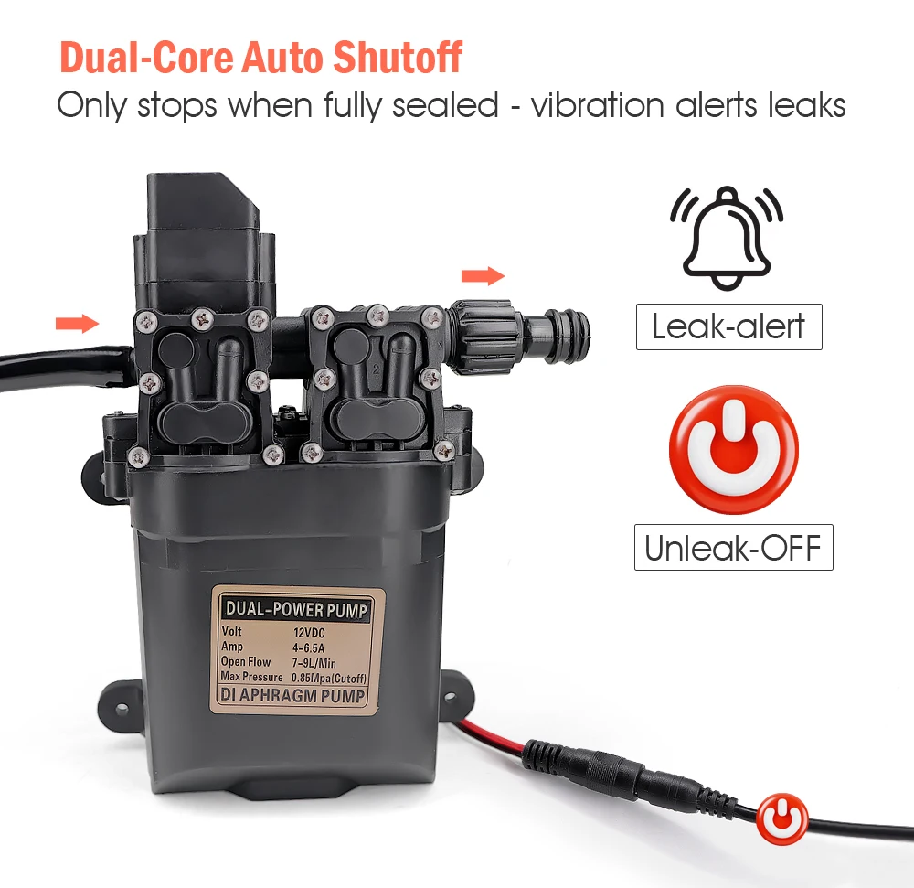 Smart High Pressure Diaphragm Water Pump for Garden DC 12V 7-9L/Min Pressurize Self-priming Diaphragm Water Pump with Automatic