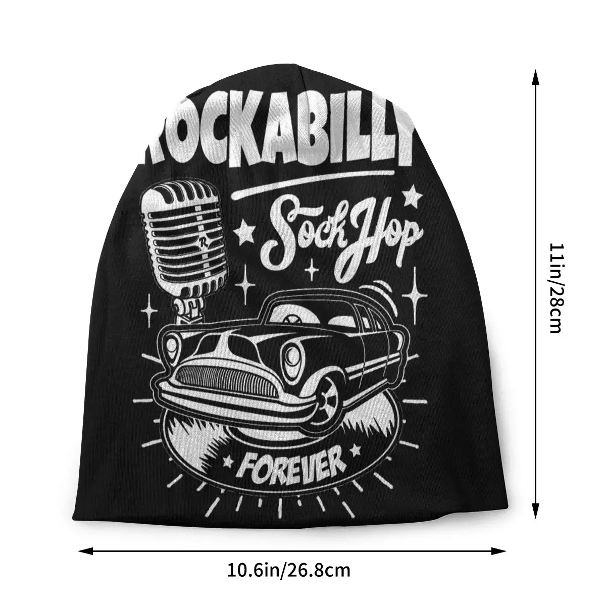 Cars Retro Rock Music Hot Rod Rocker Sock Hop Vintage 50s 60s Washed Bonnet Cycling Beanies Protection Men Women Hats