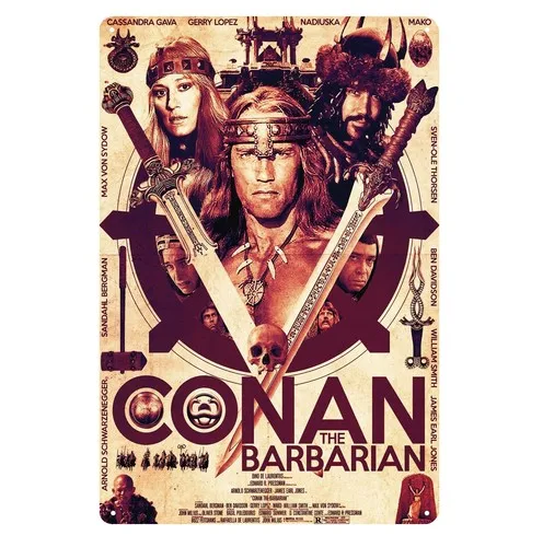 Conan The Barbarian Arnold Schwarzenegger Movie Metal Poster Tin Sign 20x30cm  