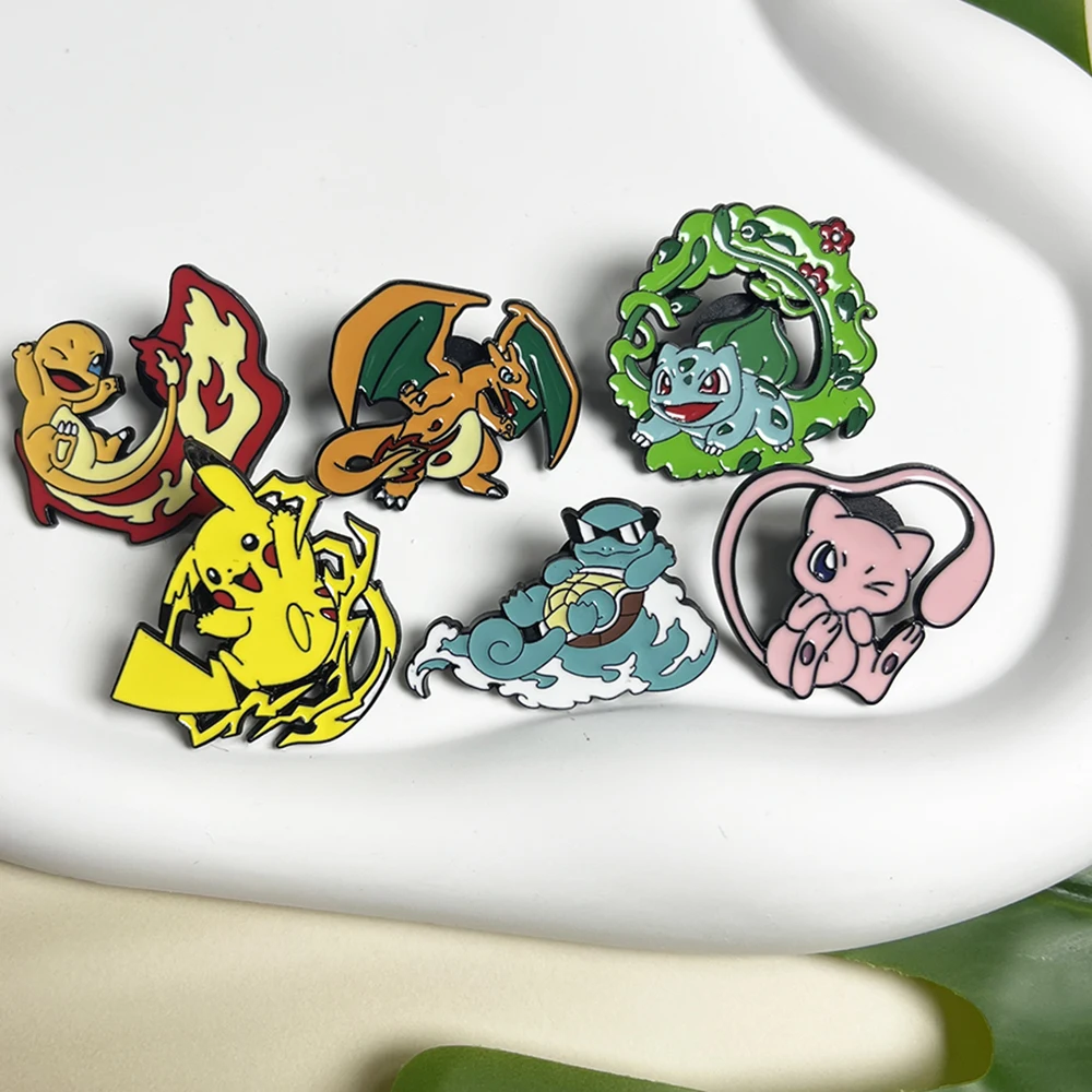 6 stücke Anime Spiel Mew Emaille Pins Set Cartoon Revers Abzeichen für Kleidung Nette Schmuck Broschen für Frauen Männer Kinder geschenke