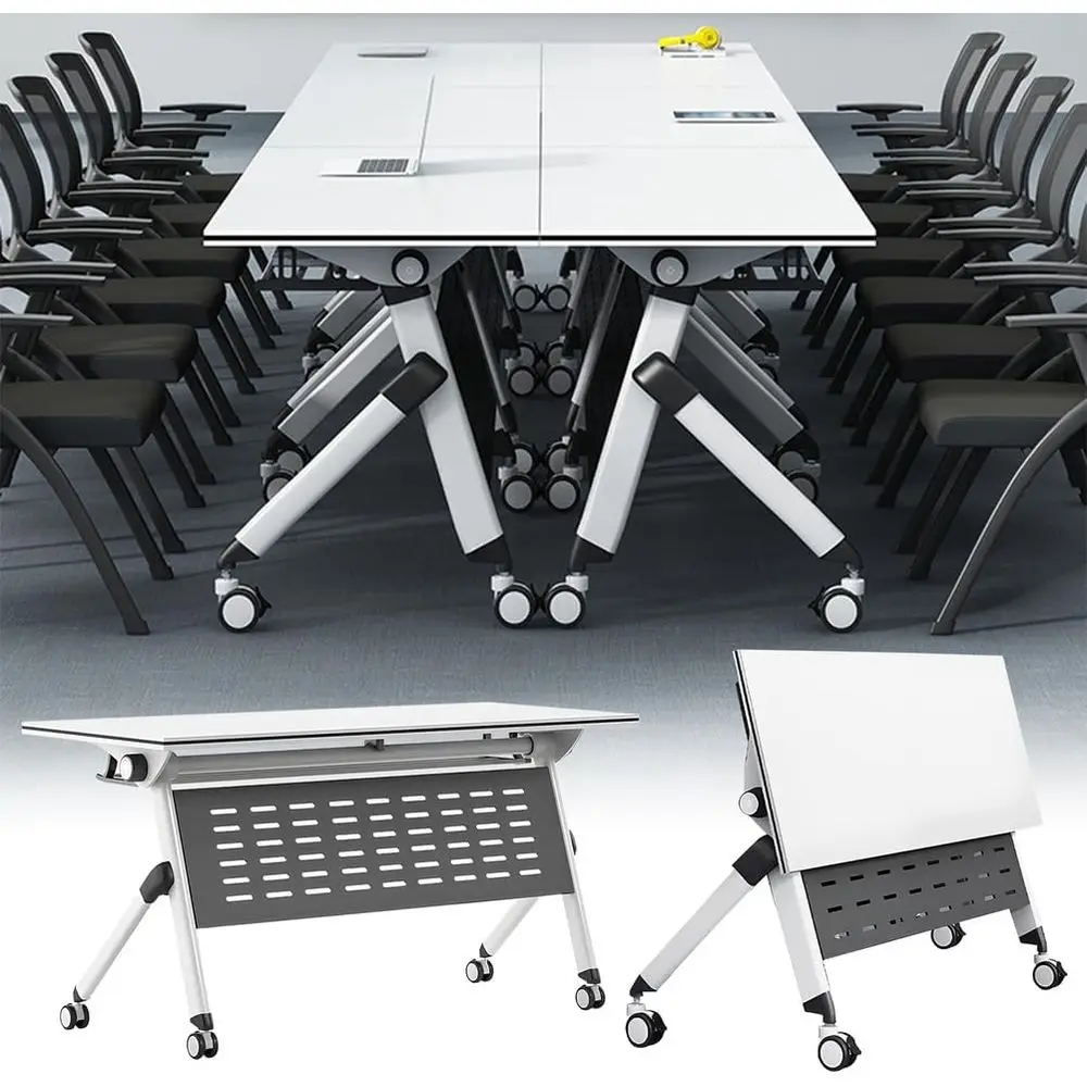 

Adjustable Height Training Table with Locking Wheels, Suitable for Office, Conference Room, and School, 1 Pack, 63 x 24 x 30