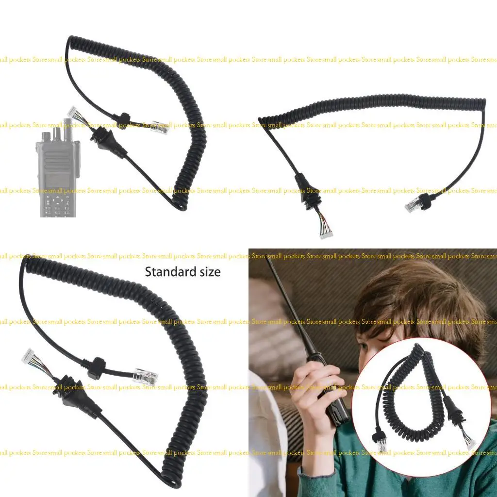 

R1WD Black Replacement Sturdy Microphones Mic Cable Cord Wire for IC-F121 IC-F1721D IC-F951 IC-F9521 IC-F121S IC-F1721