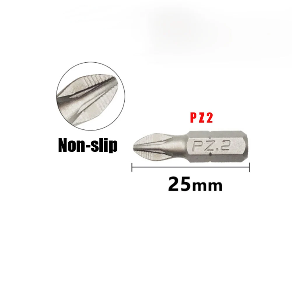 10Pcs Non-Slip Batch Head PH2 Cross Screwdriver Set Magnetic Batch Head 25mm PH1/PZ1/PH2/PZ2/PH3/PZ3 Screwdriver Bit Single Head