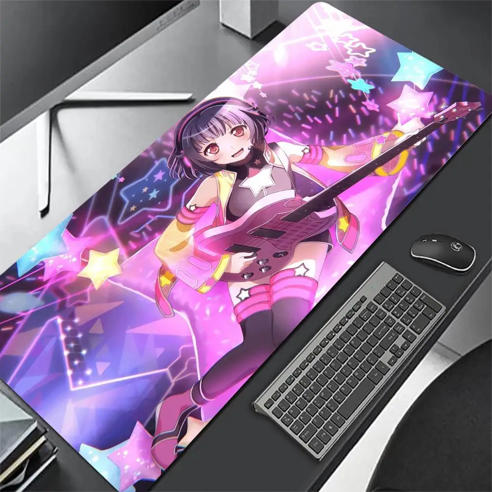 Natural rubber mat BanG Dream  Mouse Pad Anti-slip Rubber mouse mat Computer Gamer Desk Mat Stitched Edge Large Gaming Mousepad