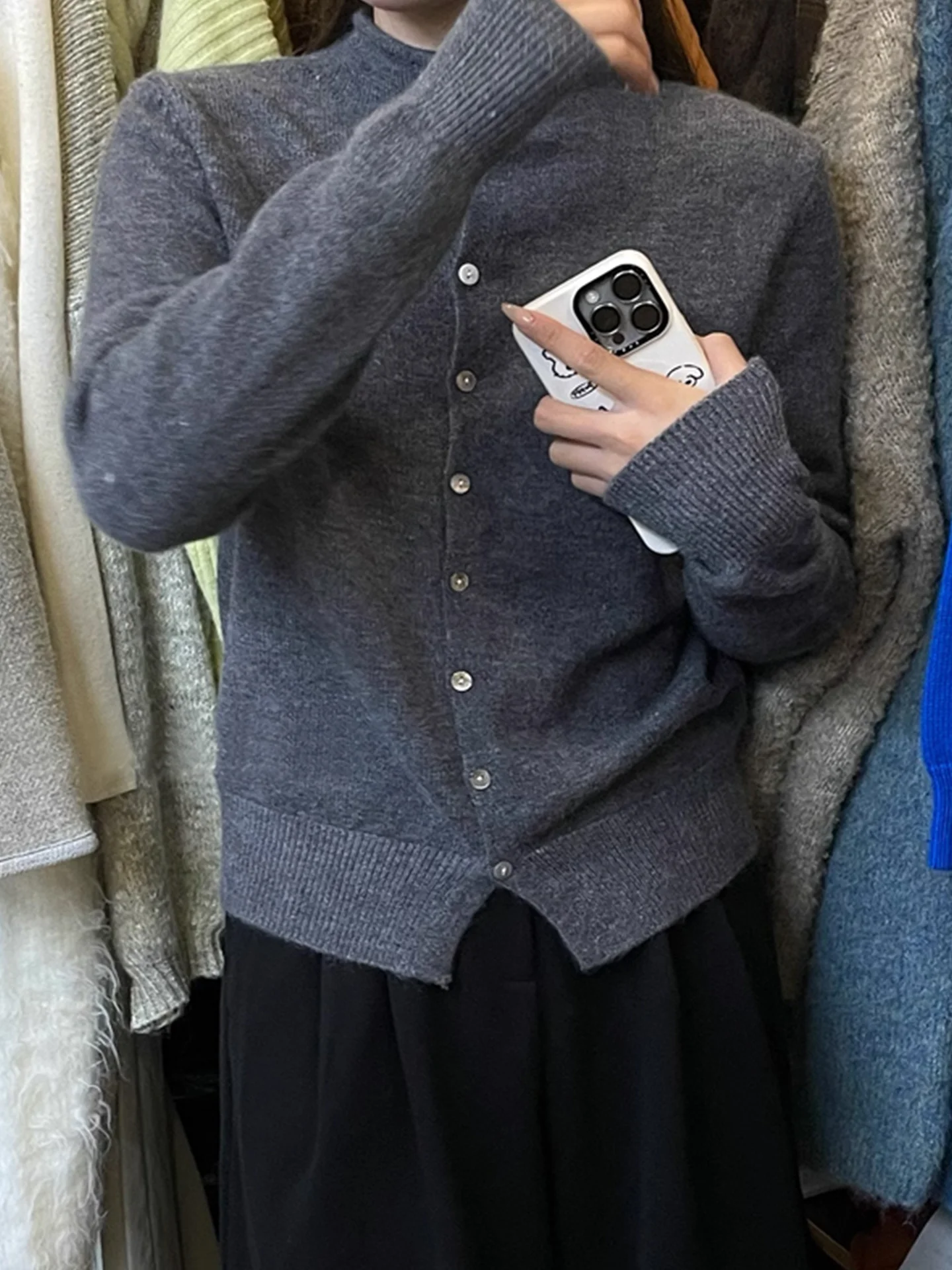 เสื้อคาร์ดิแกนไหมพรมถักยาว สวมใส่สบาย แฟชั่นสำหรับผู้หญิง ใช้งานได้หลากหลาย เหมาะสำหรับฤดูใบไม้ร่วงและฤดูหนาว สไตล์ลำลอง สีพื้น