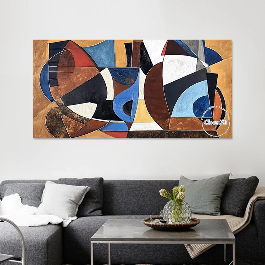 

Картина на холсте, настенная безрамная акриловая художественная работа, идея, дизайн, текстурированные смеси, ручной рисунок, абстрактное украшение, картины маслом