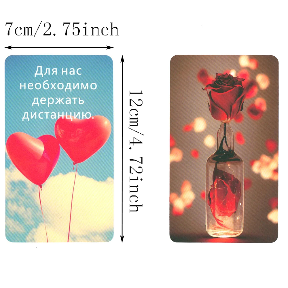 Beautiful Russian 12x7cm The Love Truth Oracle Cards Tarot Affirmation Deck Divination Prophet Fortune Telling 52-cards